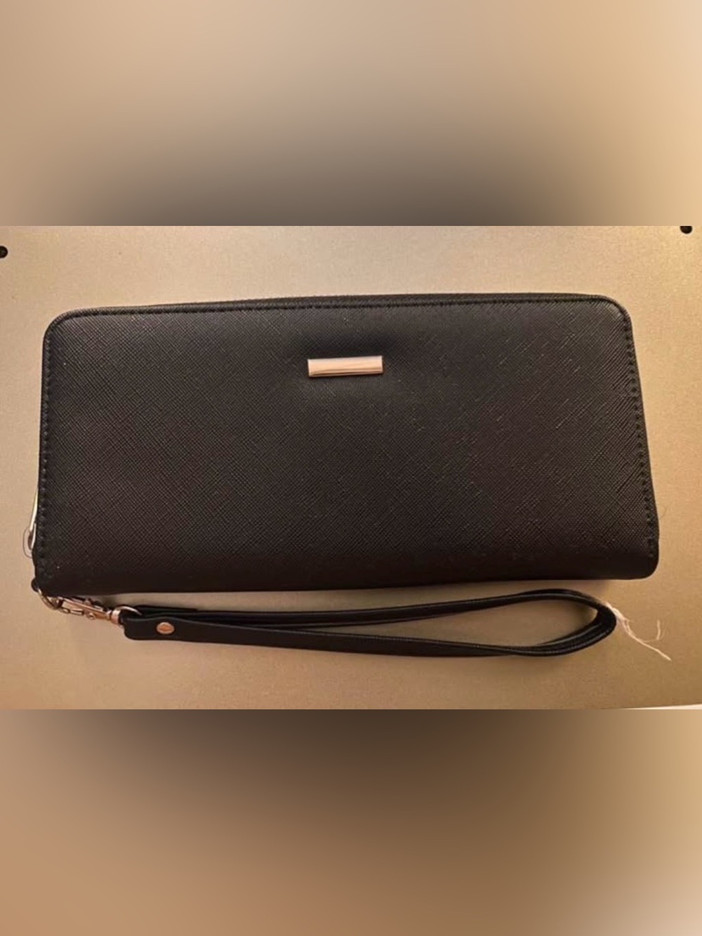 New Black Zip-Around Wristlet Wallet